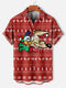 Men's Christmas Cartoon Funny Graphic Short Sleeve Hawaiian Shirt